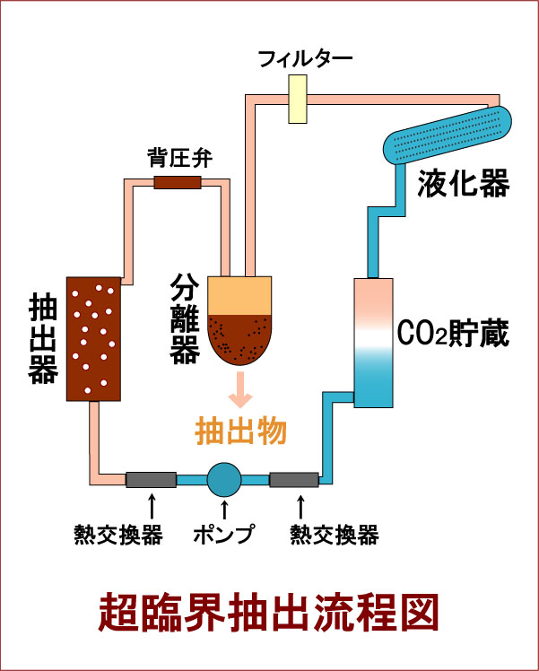 超臨界抽出流程図